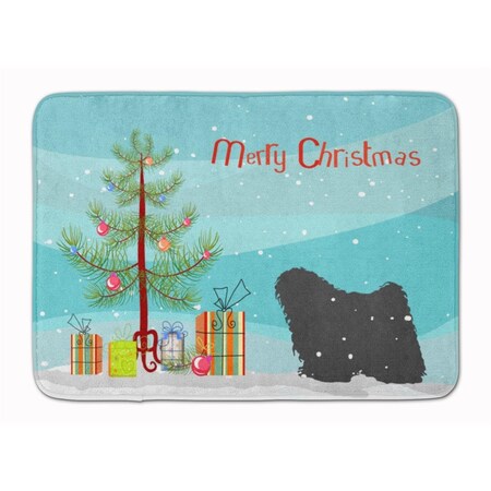 Carolines Treasures Puli Merry Christmas Tree Machine Washable Memory Foam Mat BB2981RUG